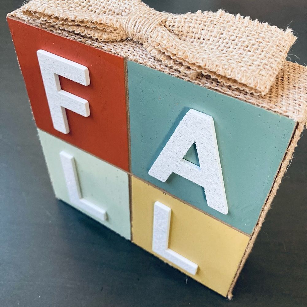 “Fall” Farmhouse Color Block Wooden Decor Sign - Picture 4 of 4